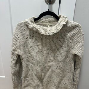 Joie Speckled Cream Turtleneck Sweater